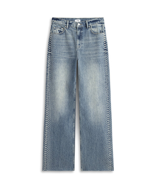 WIDE LEG JEAN PANTOLON-TW6260018019629-İndigo-Jean Pantolon