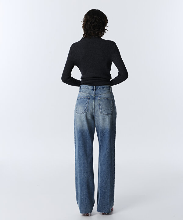 WIDE LEG JEAN PANTOLON-TW6260018019629-İndigo-Jean Pantolon