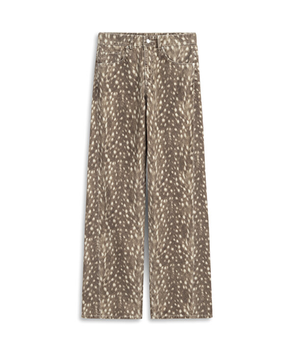 DESENLİ BARREL JEAN PANTOLON-TW6260018023074-Kahverengi-Jean Pantolon
