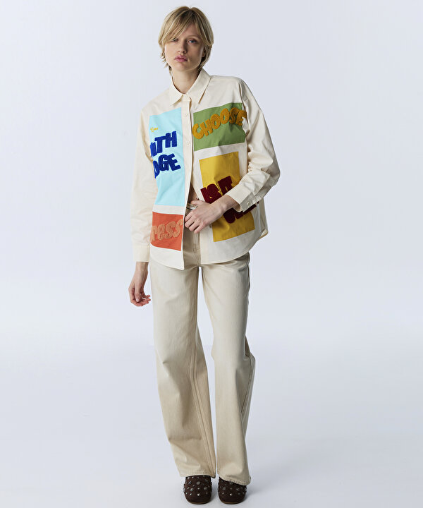 PATCH Lİ COLORBLOCK GÖMLEK-TW6260025126018-Ekru-GOMLEK