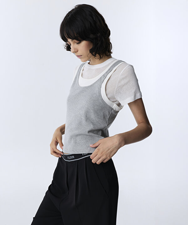 COLORBLOCK KATMANLI TİŞÖRT-TW6260070121005-Gri-Tişört
