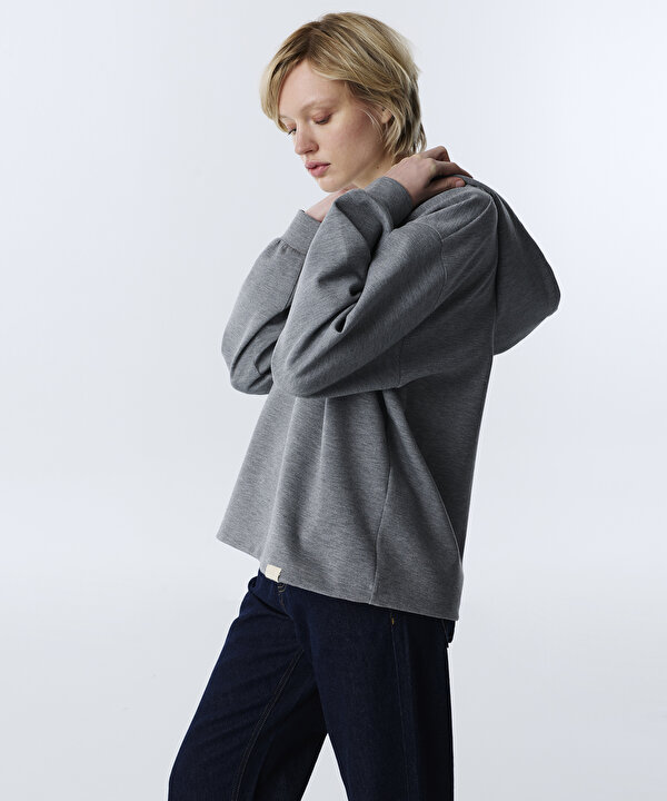 KAPÜŞONLU ÇİFT PARÇA SWEATSHIRT-TW6260091106036-Antrasit-SWEATSHIRT