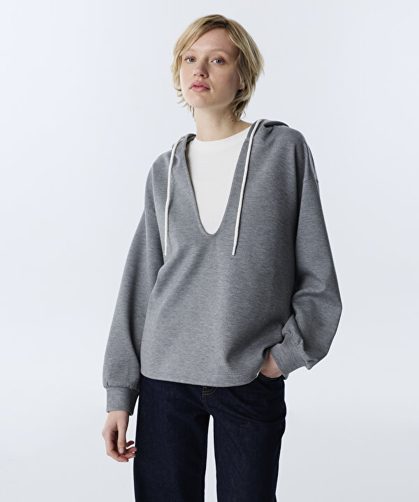 KAPÜŞONLU ÇİFT PARÇA SWEATSHIRT-TW6260091106036-Antrasit-SWEATSHIRT