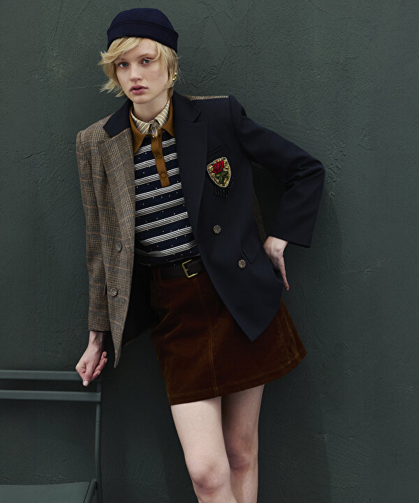 EKOSE DESEN MIX PATCH Lİ BLAZER-TW6260106101015-Lacivert-Blazer