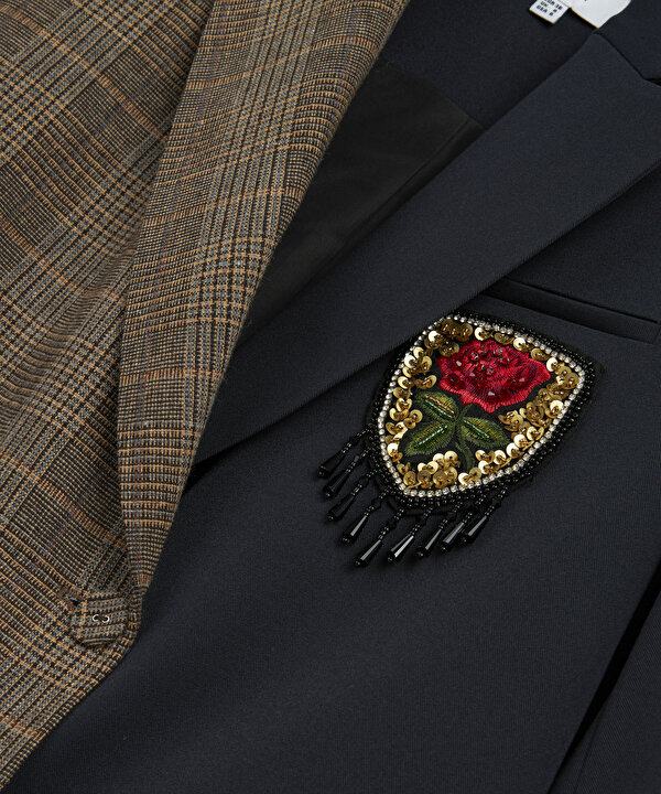 EKOSE DESEN MIX PATCH Lİ BLAZER-TW6260106101015-Lacivert-Blazer