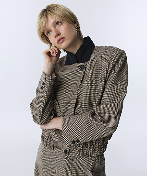 HOTFIX Lİ KAZAYAĞI DESEN BLAZER-TW6260106123022-Haki-Blazer