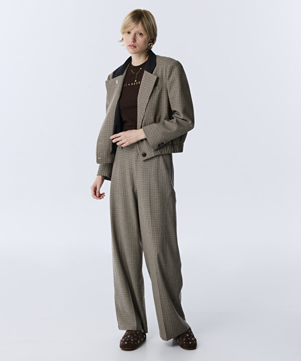 HOTFIX Lİ KAZAYAĞI DESEN BLAZER-TW6260106123022-Haki-Blazer
