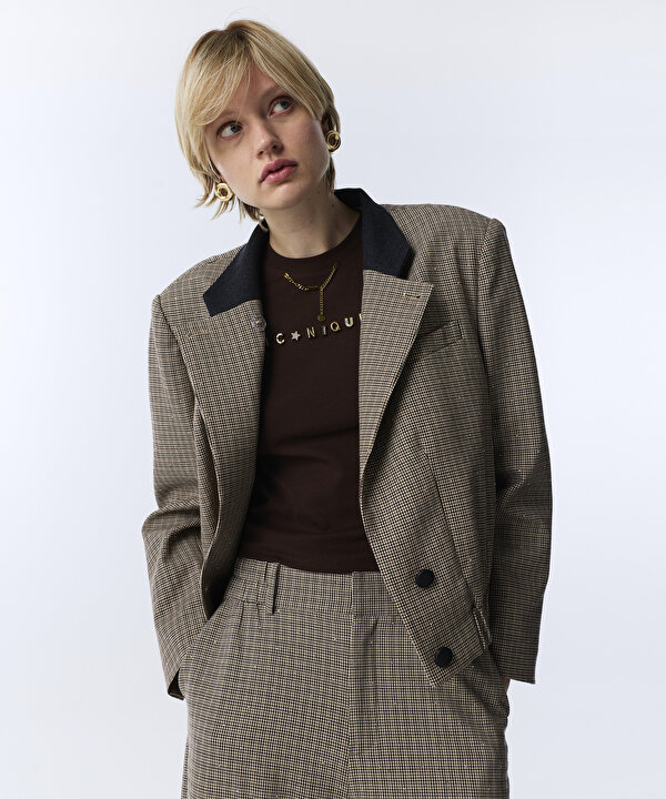 HOTFIX Lİ KAZAYAĞI DESEN BLAZER-TW6260106123022-Haki-Blazer