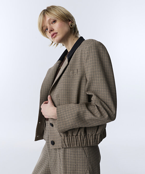 HOTFIX Lİ KAZAYAĞI DESEN BLAZER-TW6260106123022-Haki-Blazer