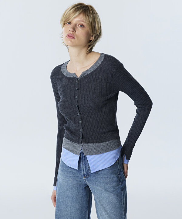 COLORBLOCK HIRKA-TW6260150121036-Antrasit-Hırka