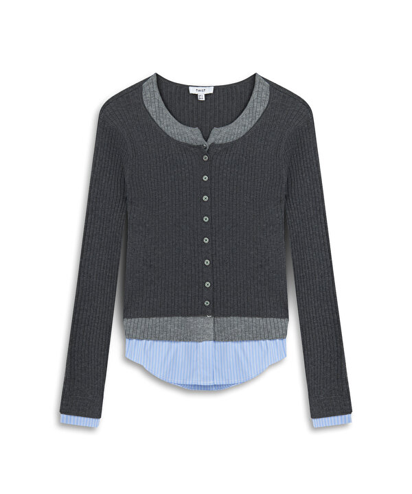 COLORBLOCK HIRKA-TW6260150121036-Antrasit-Hırka
