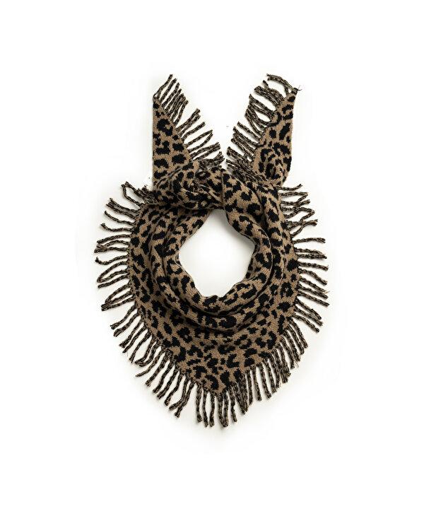 PÜSKÜLLÜ LEOPAR DESEN ATKI-TW6260067011CD4-Leopar-Atkı