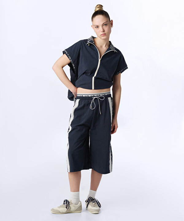 DESEN MIX WIDE LEG BERMUDA-TS1260003132015-Lacivert-Pantolon