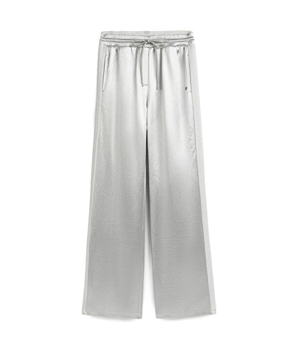PARLAK DOKULU WIDE LEG PANTOLON-TS1260003134005-Gri-Pantolon