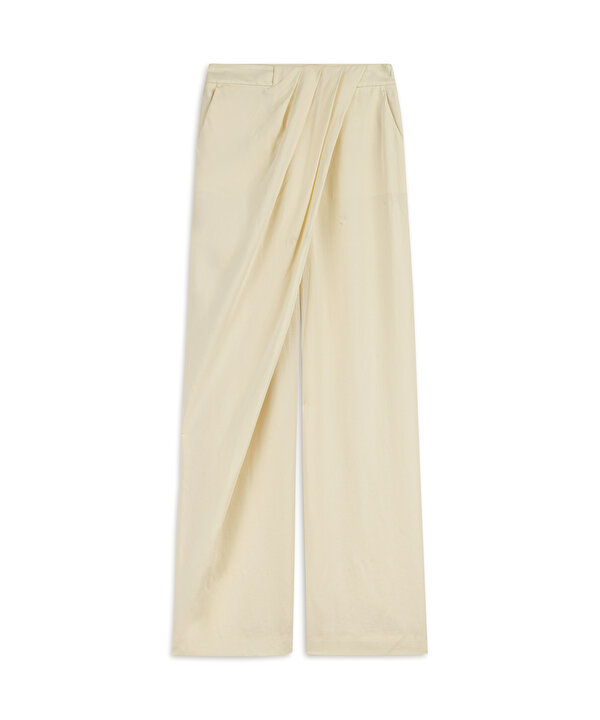 DRAPELİ BARREL FİT PANTOLON-TS1260003417AB1-Yağ-Pantolon