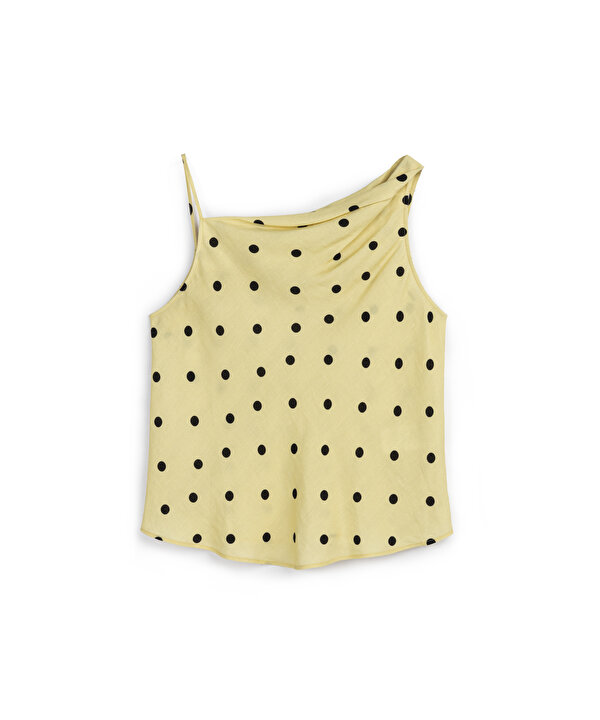PUANTİYE DESEN BLUZ-TS1260006290087-Açık Sarı-Bluz