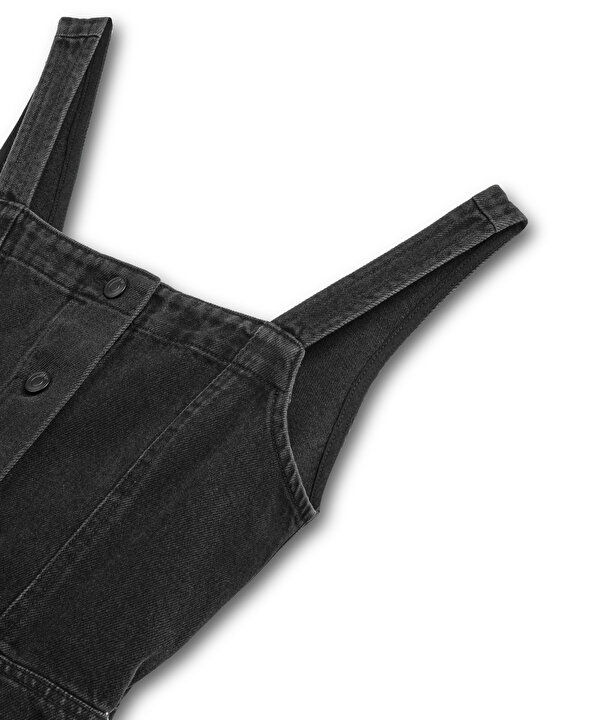 ÇİFT PARÇA GÖRÜNÜM WIDE LEG TULUM-TS1260014010001-Siyah-Tulum