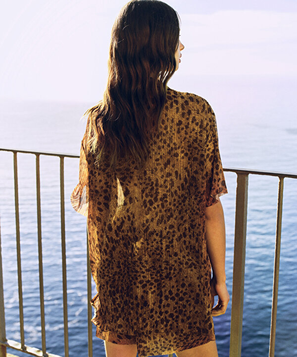 ANIMAL PRINT TUNİK-TS1260016008074-Kahverengi-Tunik