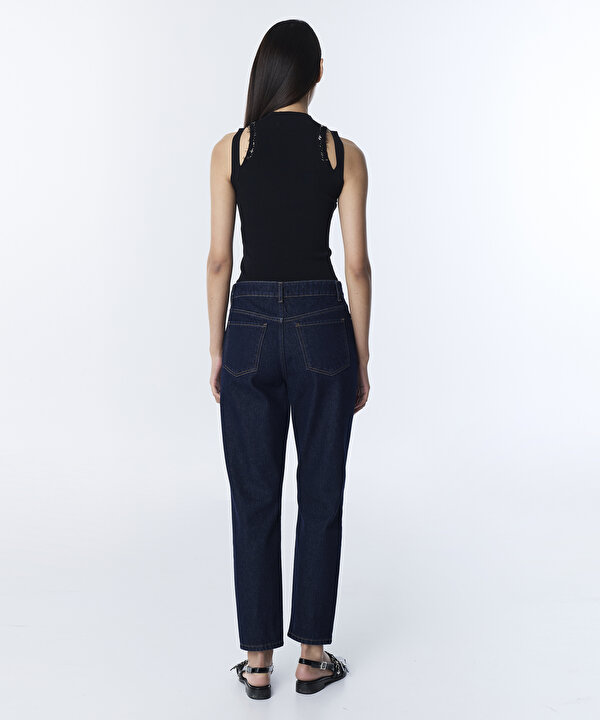 MOM FİT JEAN PANTOLON-TS1260018026015-Lacivert-Jean Pantolon