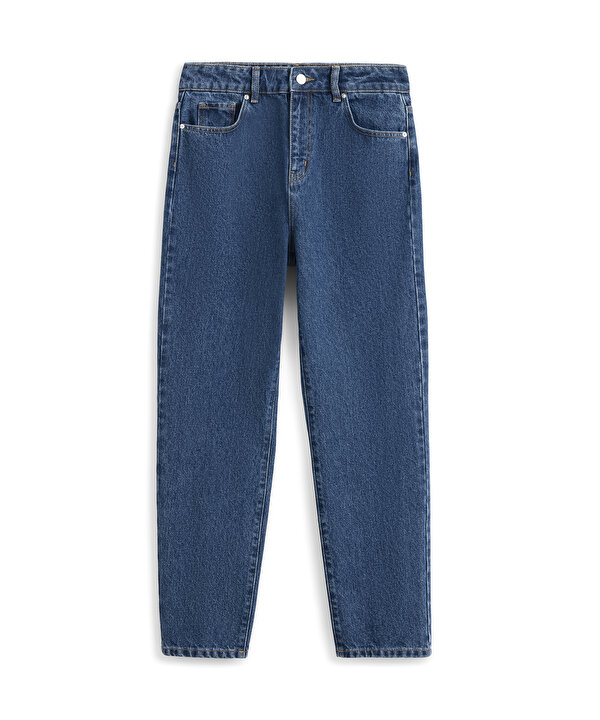 MOM FİT JEAN PANTOLON-TS1260018026AC7-Koyu İndigo-Jean Pantolon