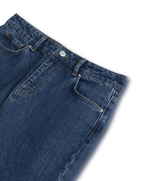 MOM FİT JEAN PANTOLON-TS1260018026AC7-Koyu İndigo-Jean Pantolon