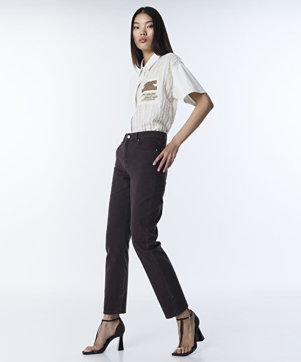 MOM FİT JEAN PANTOLON-TS1260018027074-Kahverengi-Jean Pantolon