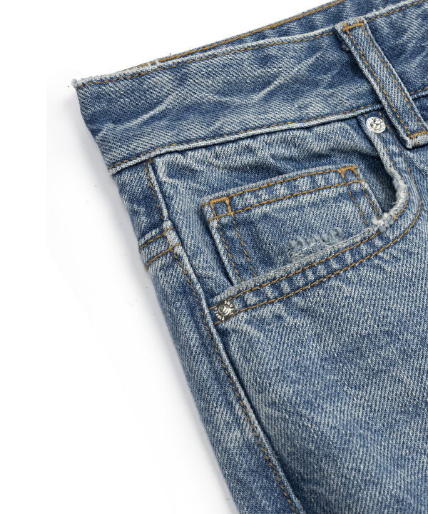 ESKİTME EFEKTLİ JEAN PANTOLON-TS1260018037629-İndigo-Jean Pantolon