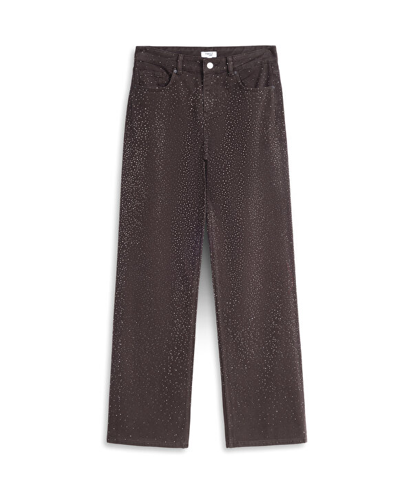 HOTFIX BASKILI WIDE LEG JEAN PANTOLON-TS1260018048074-Kahverengi-Jean Pantolon