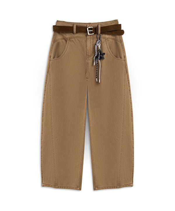 CHARM LI BARREL FİT JEAN PANTOLON-TS1260018053021-Taba-Jean Pantolon