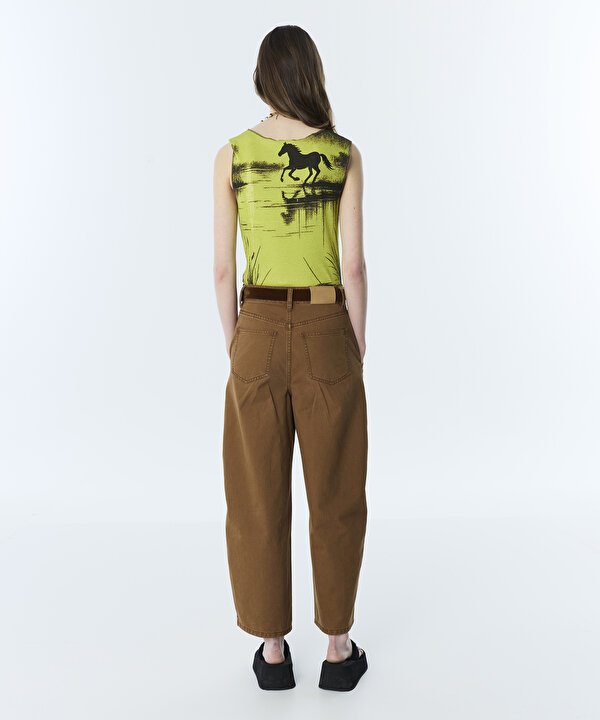 CHARM LI BARREL FİT JEAN PANTOLON-TS1260018053021-Taba-Jean Pantolon