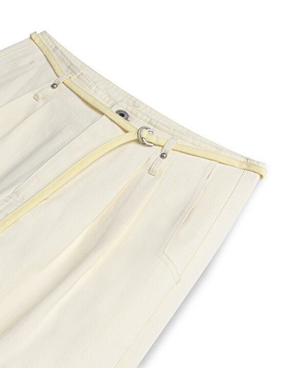 COLORBLOCK WIDE LEG JEAN PANTOLON-TS1260018055009-Sarı-Jean Pantolon