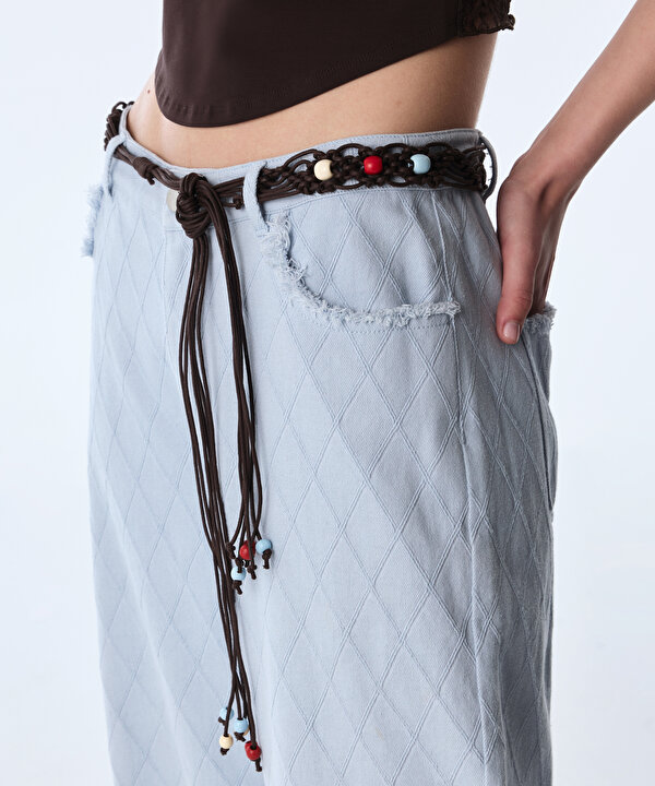 BONCUKLU KORDONLU JEAN PANTOLON-TS1260018082028-Açık Mavi-Jean Pantolon