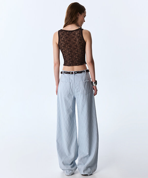 BONCUKLU KORDONLU JEAN PANTOLON-TS1260018082028-Açık Mavi-Jean Pantolon