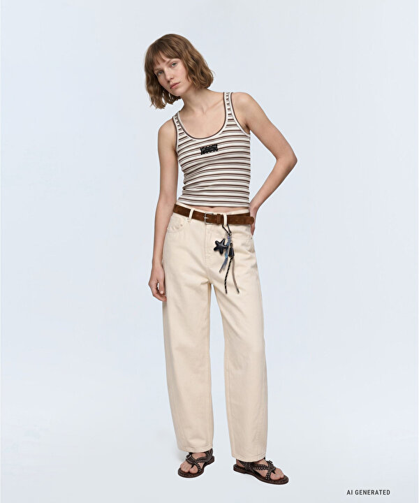 JEAN PANTOLON-TS1260018085003-Natürel-Jean Pantolon