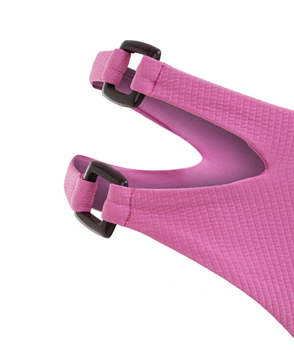 DOKULU ASİMETRİK KOL BİKİNİ SETİ-TS1260038034033-Pembe-Bikini Takımı