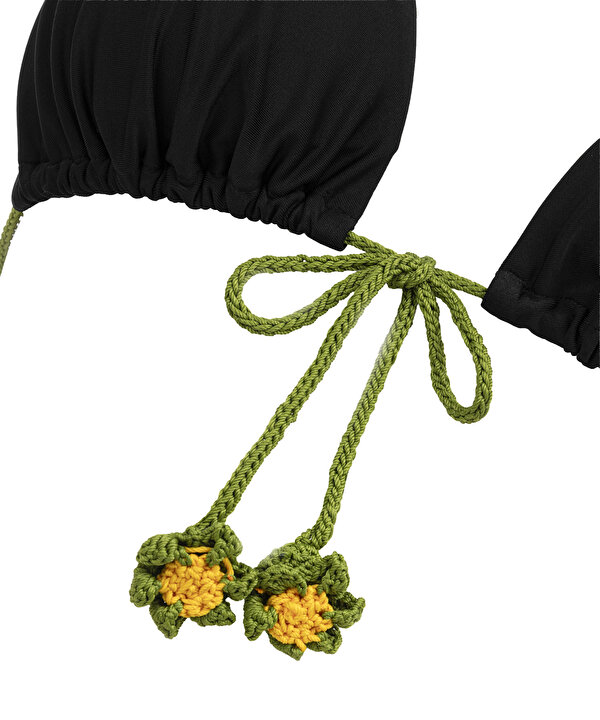 KONTRAST BAĞCIKLI BİKİNİ SETİ-TS1260038039001-Siyah-Bikini Takımı