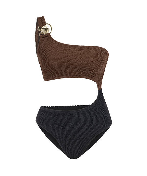 COLORBLOCK DOKULU MAYOKİNİ-TS1260054019074-Kahverengi-Mayo