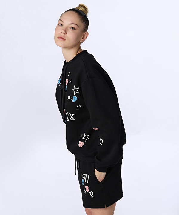 PATCH Lİ OVERSIZE SWEATSHIRT-TS1260091020001-Siyah-SWEATSHIRT
