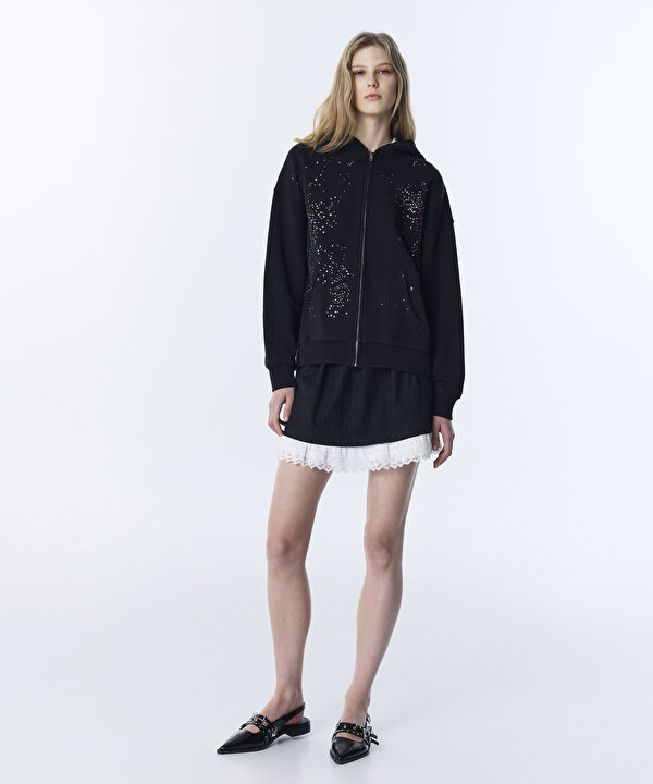 HOTFIX BASKILI SWEATSHIRT-TS1260091025001-Siyah-SWEATSHIRT