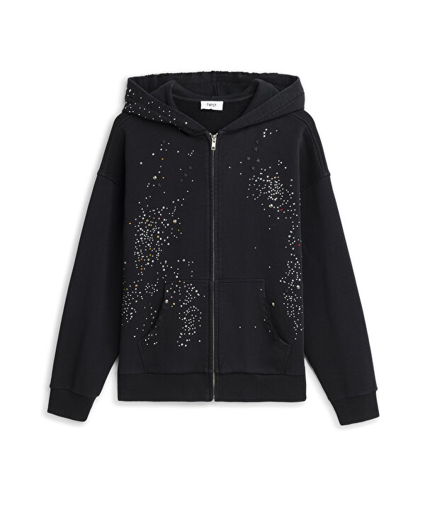 HOTFIX BASKILI SWEATSHIRT-TS1260091025001-Siyah-SWEATSHIRT