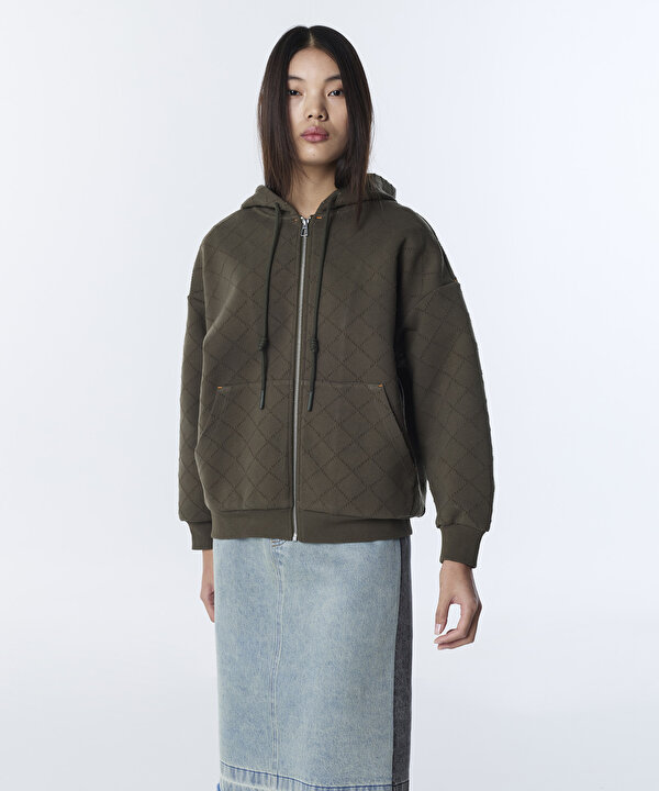 BAKLAVA DOKULU SWEATSHIRT-TS1260091027022-Haki-SWEATSHIRT