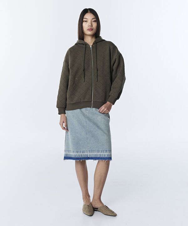BAKLAVA DOKULU SWEATSHIRT-TS1260091027022-Haki-SWEATSHIRT