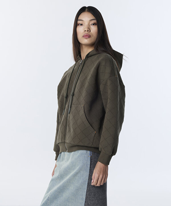BAKLAVA DOKULU SWEATSHIRT-TS1260091027022-Haki-SWEATSHIRT