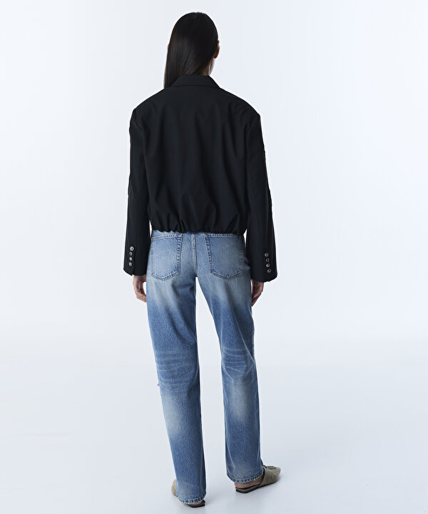 ÇİZGİ DESEN MIX BLAZER-TS1260106015001-Siyah-Blazer