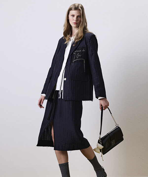 PATCH Lİ VATKALI BLAZER-TS1260106020015-Lacivert-Blazer