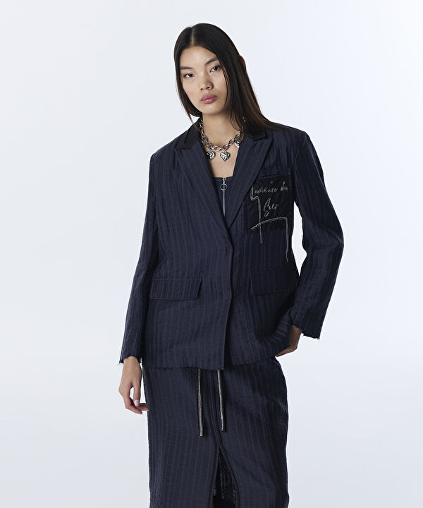 PATCH Lİ VATKALI BLAZER-TS1260106020015-Lacivert-Blazer