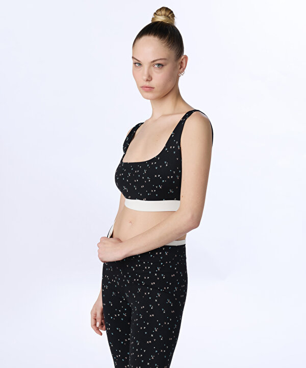 BASKILI COLORBLOCK SPOR SÜTYENİ-TS1260130005001-Siyah-Büstiyer
