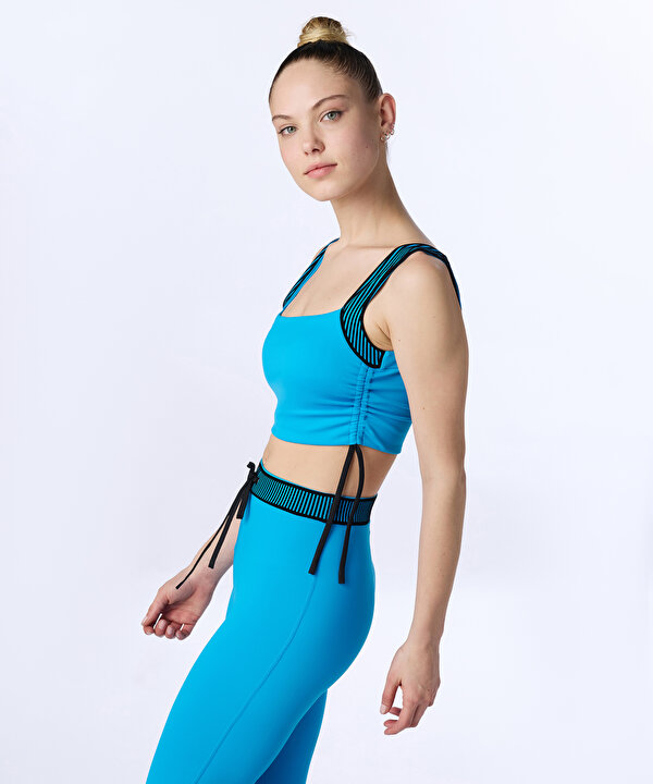FLOK BASKILI SPOR SÜTYENİ-TS1260130006089-Mavi-Büstiyer