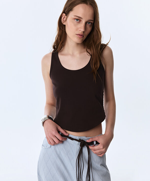 DANTEL MIX TİŞÖRT-TS1260152008074-Kahverengi-Örme Atlet