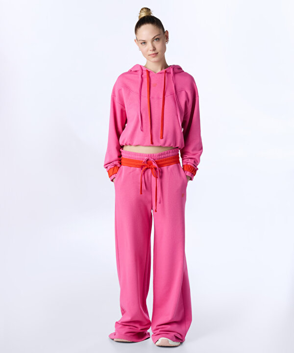 KONTRAST KORDONLU COLORBLOCK EŞOFMAN ALTI-TW6250003160033-Pembe-Pantolon